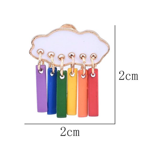 Rainbow Cloud Dangle Earrings - Picture 9 of 9